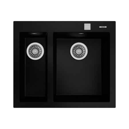 Teka ForSquare 2B 590 TG Zlewozmywak granitowy p&oacute;łtorakomorowy 59x50 cm czarny mat 115260019