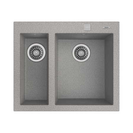 Teka ForSquare 2B 590 TG Zlewozmywak granitowy p&oacute;łtorakomorowy 59x50 cm szary kamienny 115260020