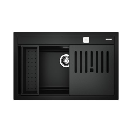 Teka Nova 80 WS-TG 1B Zestaw Zlewozmywak granitowy jednokomorowy 79x51 cm czarny + deska kuchenna + wkładka ociekowa 115230057