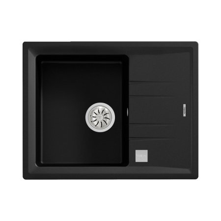 Teka Stone 45 S-TG 1B 1D Zlewozmywak granitowy jednokomorowy 65x51 cm czarny carbon 115330050