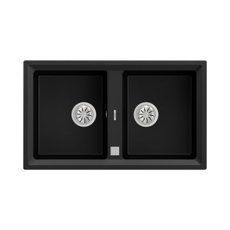Teka Stone 90 B-TG 2B Zlewozmywak granitowy dwukomorowy 86x51 cm czarny carbon 115260008