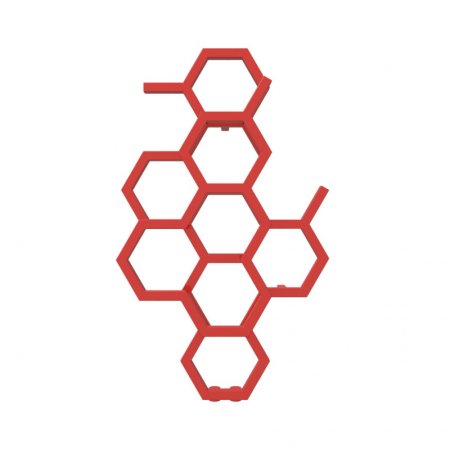 Terma Hex Grzejnik pionowy 82,1x48,6 cm podłączenie ZX czerwony WGH2X082048KS38ZX