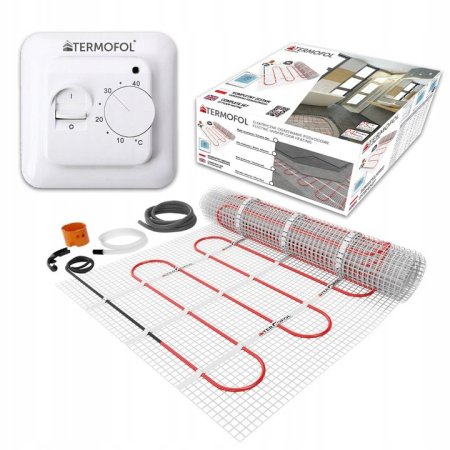 Termofol Zestaw Mata grzewcza 15 m2 2250 W z termoregulatorem TF-H3 biały TF-HM-150.150.H3