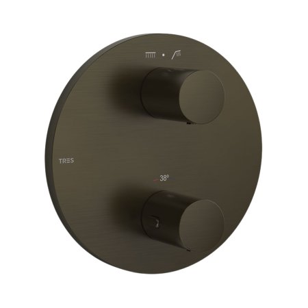 Tres Therm-Box Selection Bateria wannowo-prysznicowa termostatyczna podtynkowa czarny brąz 26225001KMB