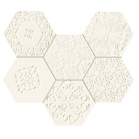 Tubądzin Elementary Hex Mozaika ścienna 28,9x22,1 cm, biały mat TUBELEHEXMS289221BIAMAT