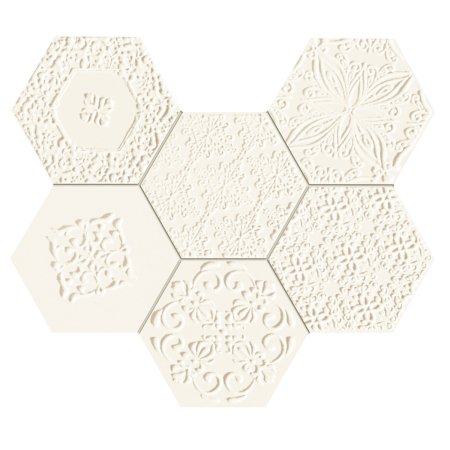 Tubądzin Elementary hex Mozaika ścienna 28,9x22,1x1 cm, kremowa, półmat TUBMSELEHEX2892211