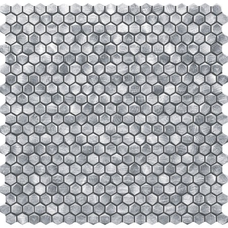 Tubądzin Elements Drops metal silver Mozaika ścienna 30x30,2x0,4 cm, szara mat TUBMSELEDROMETSIL3030204