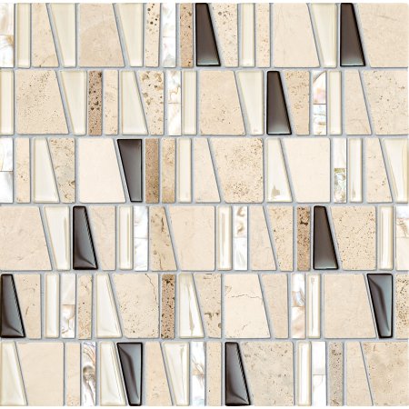 Tubądzin Elements Drops stone beige Mozaika ścienna 30x30x0,8 cm, beżowa mat, połyskTUBMSELEDROSTOBEI303008