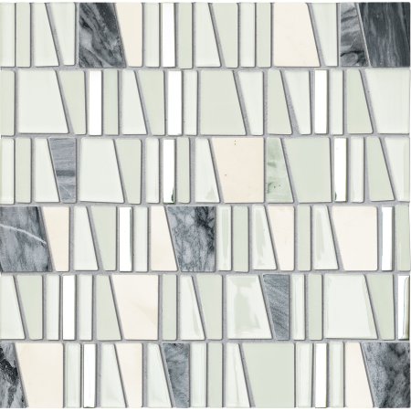 Tubądzin Elements Drops stone white Mozaika ścienna 30x30x0,8 cm, biała mat, połyskTUBMSELEDROSTOWHI303008