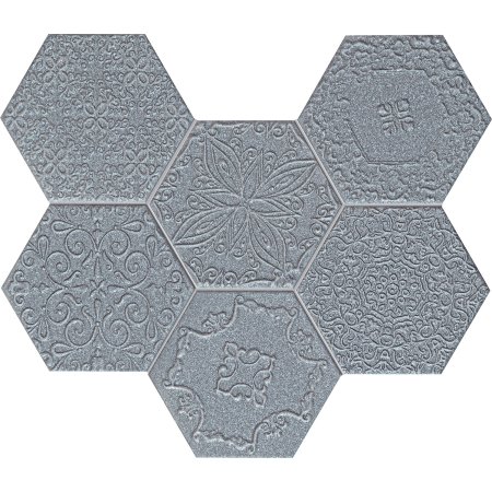 Tubądzin Elements Lace graphite Mozaika ścienna 28,9x22,1x1 cm, grafitowa mat TUBMSELELACGRA2892211