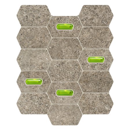 Tubądzin Lemon Stone grey Mozaika ścienna 29,8x25x1 cm, szara mat TUBMSLEMSTOGRE298251