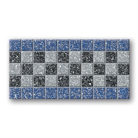 Tubądzin Tartany Tartan 1 Listwa podłogowa mozaikowa 33,3x16,6x0,8 cm, niebieska, szara mat TUBLPMTAR133316608