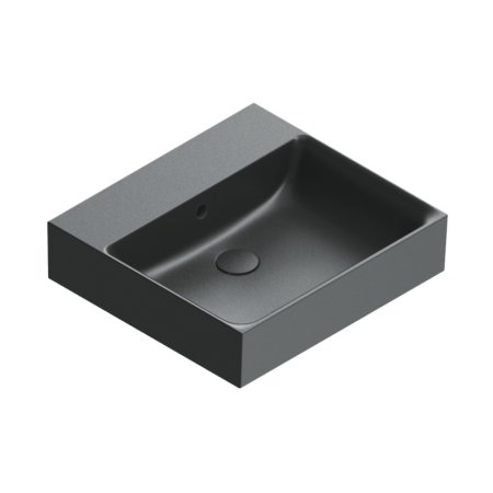 Catalano Premium Umywalka nablatowa lub wisząca 50x47 cm bez otworu na baterię czarny mat 150VPNNS/0220500022