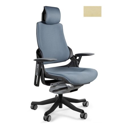 Unique Wau fotel biurowy czarny/tkanina buttercup W-609-B-BL407