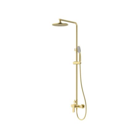 Vedo Aletta Spazzo I Zestaw prysznicowy natynkowy z deszczownicą szczotkowane złoto VBA5007/SZ