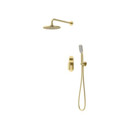 Vedo Aletta Spazzo III Zestaw prysznicowy podtynkowy z deszczownicą 25 cm szczotkowane złoto VBA5223/25/SZ