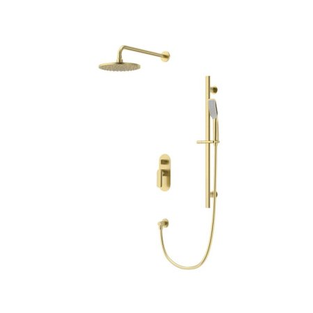 Vedo Aletta Spazzo IV Zestaw prysznicowy podtynkowy z deszczownicą 25 cm szczotkowane złoto VBA5224/25/SZ