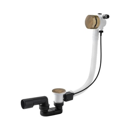 Vedo Classic II Syfon wannowy 70 cm z napełnianiem przez przelew z korkiem automatycznym brąz antyczny 342A/70/BR