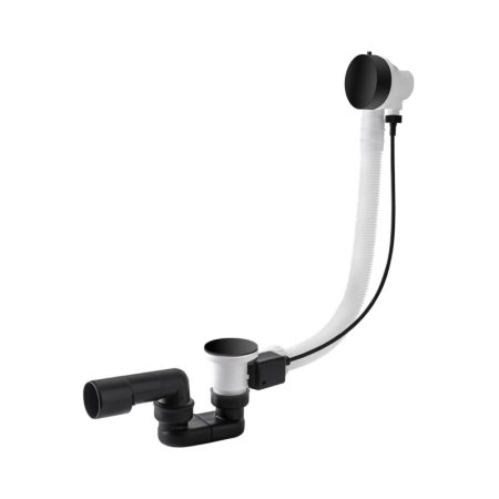 Vedo Minimalista I Syfon wannowy 70 cm z korkiem automatycznym czarny mat 246M/70/CZ