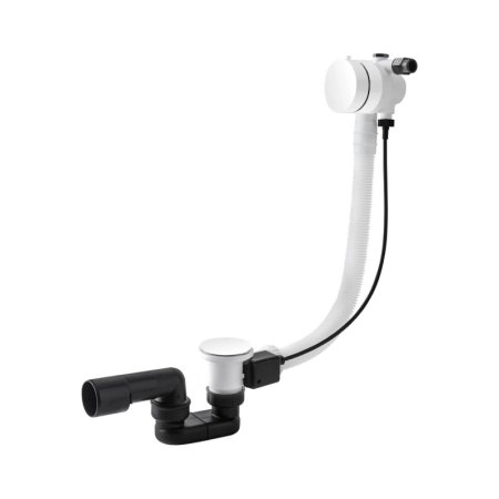 Vedo Minimalista II Syfon wannowy 57 cm z napełnianiem przez przelew z korkiem automatycznym biały mat 346M/60/BI