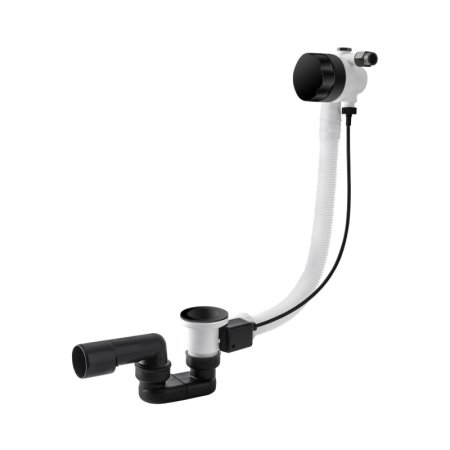 Vedo Minimalista II Syfon wannowy 70 cm z napełnianiem przez przelew z korkiem automatycznym czarny mat 346M/70/CZ