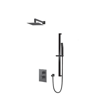 Vedo Sette Nero Zestaw prysznicowy podtynkowy termostatyczny z deszczownicą czarny mat VBS7224/25/TERMO/CZ