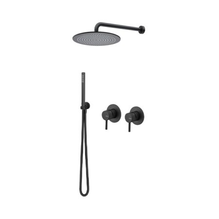 Vema Maira Zestaw prysznicowy podtynkowy z deszczownicą 20 cm czarny mat MAIZES80/CZAR