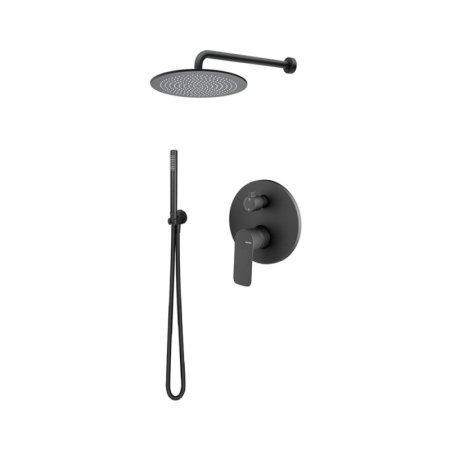 Vema Slate Zestaw prysznicowy podtynkowy z deszczownicą 30 cm czarny SLAZES30/CZAR