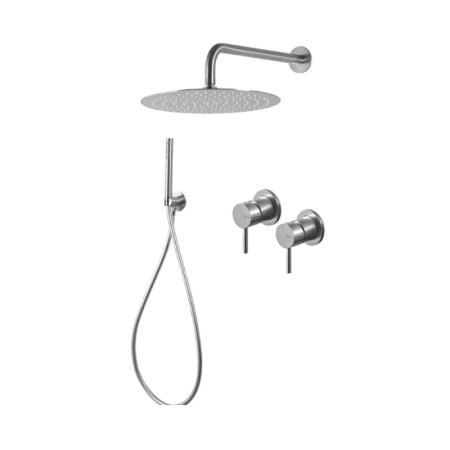 Vema Tiber Steel Zestaw prysznicowy podtynkowy z deszczownicą 25 cm inox Tibzes70