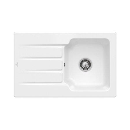 Villeroy & Boch Architectura 45 Zlewozmywak ceramiczny jednokomorowy 80x51 cm Biały Alpin z powłoką z CeramicPlus 334001R1