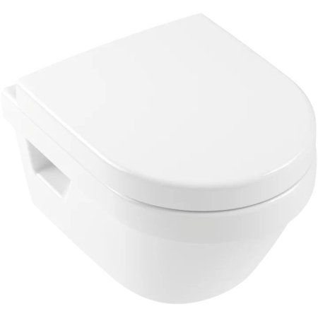 Villeroy & Boch Architectura Combi-Pack Zestaw Toaleta WC 48x35 cm bez kołnierza krótka z powłoką CeramicPlus + deska wolnoopadająca weiss alpin 4687HRR1