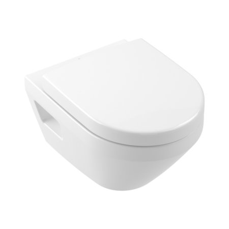 Villeroy & Boch Architectura Zestaw Toaleta WC TwistFlush bez kołnierza krótka +  deska wolnoopadająca biały Weiss Alpin 4687CL01