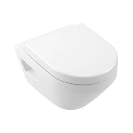 Villeroy & Boch Architectura Zestaw Toaleta WC TwistFlush bez kołnierza krótka +  deska wolnoopadająca biały Weiss Alpin z powłoką CeramicPlus 4687CLR1