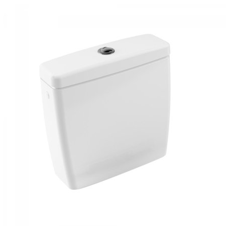 Villeroy & Boch Avento Spłuczka WC 39,4x37 cm biały połysk z powłoką CeramicPlus przycisk chrom 775811RW