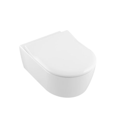 Villeroy & Boch Avento Zestaw Combi-Pack Toaleta WC podwieszana DirectFlush z powłoką CeramicPlus i deską wolnoopadającą biały Weiss Alpin 5656RSR1