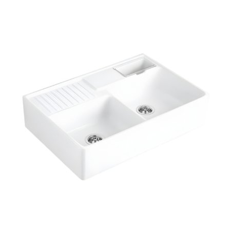 Villeroy & Boch Sink Unit Classicline Zlewozmywak ceramiczny farmerski 89,5x63 cm z CeramicPlus biały 632391R1