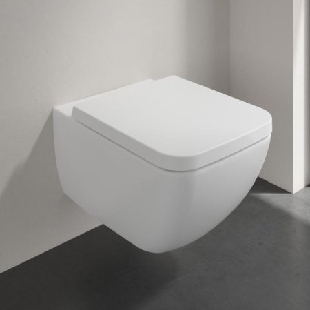 Villeroy & Boch Collaro Combi-Pack Zestaw Toaleta WC 56x37,5 cm bez kołnierza + deska wolnoopadająca Stone White Ceramic Plus 4626HSRW
