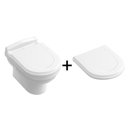 Villeroy & Boch Hommage Toaleta WC podwieszana 60x37 cm z deską wolnoopadającą z powłoką CeramicPlus biały 6661B0R1+8809S1R1