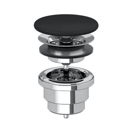 Villeroy & Boch Korek do umywalki bez przelewu czarny Pure Black z powłoką CeramicPlus 680800R7