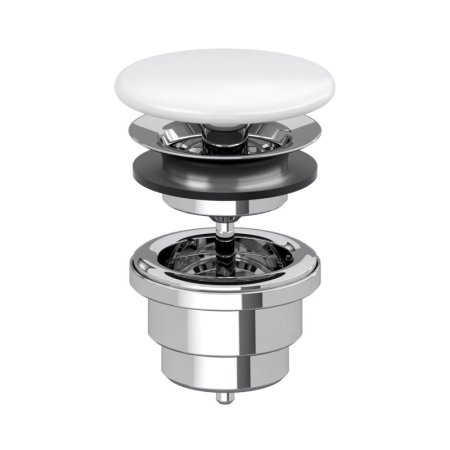 Villeroy & Boch Korek do umywalki bez przelewu biały Stone White z powłoką CeramicPlus 680800RW