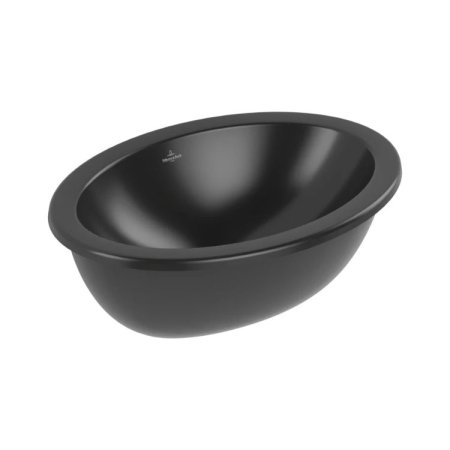 Villeroy & Boch Loop & Friends Umywalka podblatowa 57x41 cm bez przelewu czarna Pure Black z powłoką CeramicPlus 4A5401R7