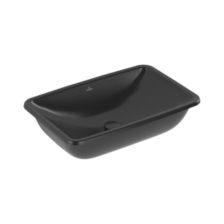 Villeroy & Boch Loop & Friends Umywalka podblatowa 67,5x45 cm bez przelewu czarna Pure Black z powłoką CeramicPlus 4A5801R7