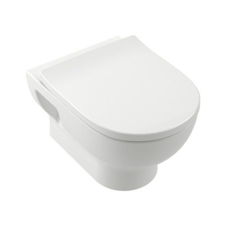 Villeroy & Boch O.novo Zestaw Toaleta WC TwistFlush bez kołnierza + deska wolnoopadająca biały Weiss Alpin z powłoką CeramicPlus 5C39CLR1