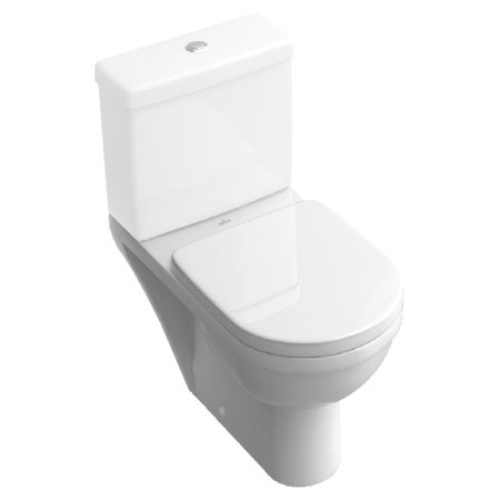 Villeroy & Boch Architectura Toaleta WC stojąca kompaktowa 37x69 cm lejowa, z powłoką CeramicPlus, biała Weiss Alpin 567710R1