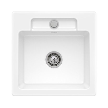Villeroy & Boch Siluet 50 S Zlewozmywak ceramiczny jednokomorowy 51x51 cm Biały Alpin z powłoką z CeramicPlus 334501R1