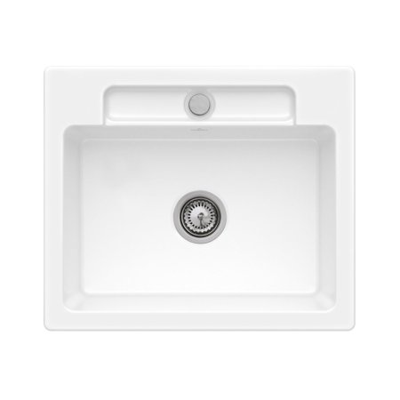 Villeroy & Boch Siluet 60 S Zlewozmywak ceramiczny jednokomorowy 60x51 cm Biały Alpin z powłoką z CeramicPlus 334601R1