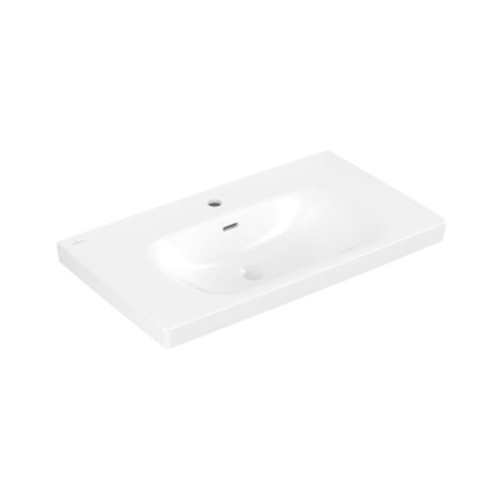 Villeroy & Boch Skyla Umywalka meblowa 80x46 cm z otworem na baterię z przelewem biały mat Stone White z powłoką CeramicPlus 5A5180RW