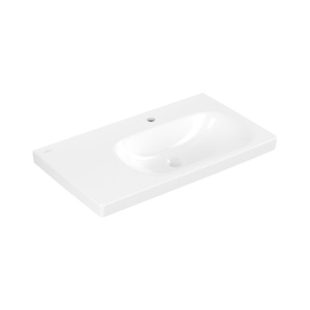 Villeroy & Boch Skyla Umywalka meblowa 80x46 cm z otworem na baterię bez przelewu prawa biały Weiss Alpin z powłoką CeramicPlus 5A52R2R1