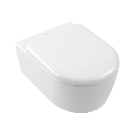 Villeroy & Boch Skyla Zestaw Toaleta WC TwistFlush bez kołnierza + deska wolnoopadająca biały Weiss Alpin z powłoką CeramicPlus 5656CLR1 