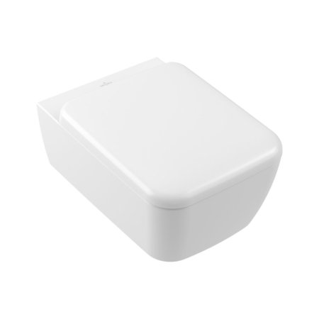 Villeroy & Boch Skyla Zestaw Toaleta WC TwistFlush bez kołnierza + deska wolnoopadająca Stone White z powłoką CeramicPlus 4682CLRW